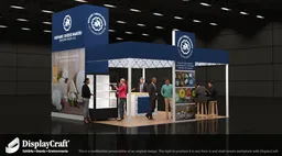 20x20 Isla booth design by DisplayCraft